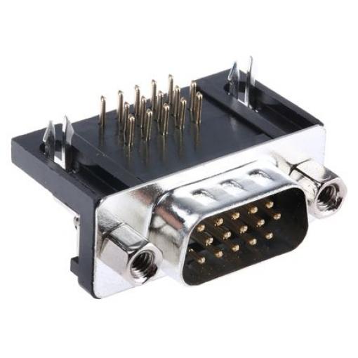 ASSMANN WSW Konektor D-Sub, řada: A-HDS, počet kontaktů: 15, orientace těla: Pravý úhel 2.29 mm, Průchozí otvor Vnější,