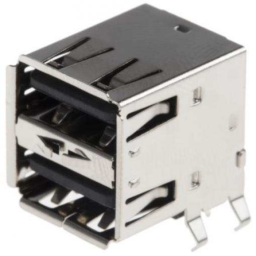 ASSMANN WSW Konektor USB, řada: A-USB Vnitřní, počet portů: 2portový, orientace těla: Pravý úhel USB typu A, 30 V,