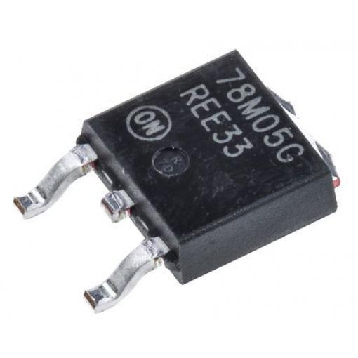 onsemi, standard: AEC-Q100 Regulátor napětí MC78M05CDTG 5 Lineární 500 mA Pevný 5 V, počet kolíků: 2 kolíkový, TO-252