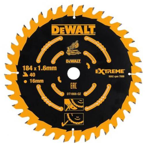 Kotouč pro kotoučovou pilu DeWALT 40 Dřevo 184 mm 1