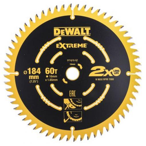 Kotouč pro kotoučovou pilu DeWALT 60 Dřevo 184 mm 1