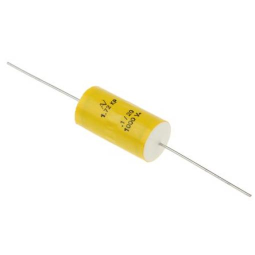 Vrstvové kondenzátory, řada: A72 100 nF ±20 % 1 kV dc 400 V ac, Průchozí otvor 1 mm KEMET