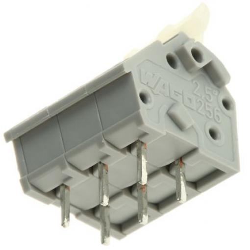 WAGO Svorkovnice PCB, řada: 256, rozteč: 5.08 mm, počet řad: 1, počet kontaktů: 3, Šedá