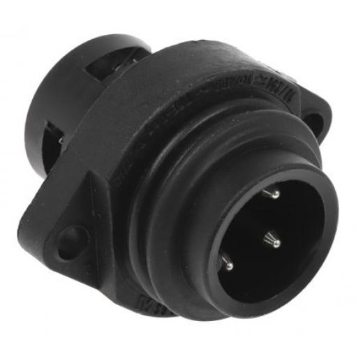 Kulatý konektor, počet kontaktů: 3, Montáž na přírubu, velikost: 21.5 mm Hirschmann, pohlaví kontaktu: Vnější, orientace