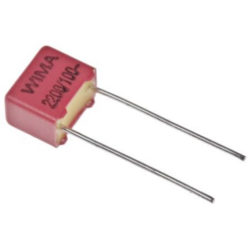 Vrstvové kondenzátory, řada: FKP2 2.2 nF ±5 % 100 V dc 63 V ac, Průchozí otvor 0.5 mm WIMA