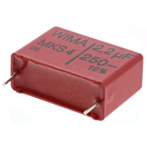 Vrstvové kondenzátory, řada: MKS4, Průchozí otvor 2.2 μF 160 V ac 250 V dc WIMA 0.8 mm