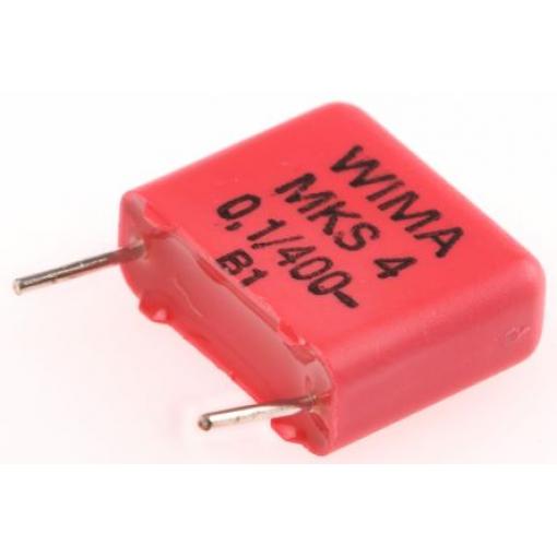 Vrstvové kondenzátory, řada: MKS4, Průchozí otvor 100 nF 200 V ac 400 V dc WIMA 0.8 mm