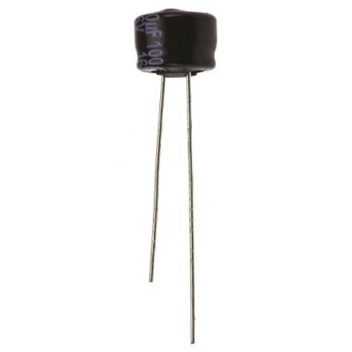 Kondenzátor, řada: KS-A 100 μF ±20 % 16 V dc Radiální vedení ECEA1CKS101, Průchozí otvor AEC-Q200 Panasonic