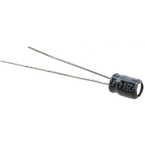 Kondenzátor, řada: KS-A 4.7 μF ±20 % 25 V dc Radiální vedení ECEA1EKS4R7, Průchozí otvor AEC-Q200 Panasonic