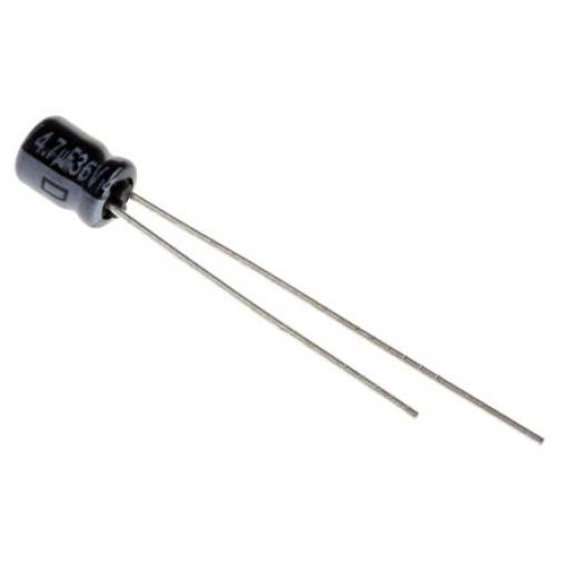 Kondenzátor, řada: KS-A 4.7 μF ±20 % 35 V dc Radiální vedení ECEA1VKS4R7, Radiální, Průchozí otvor AEC-Q200 Panasonic