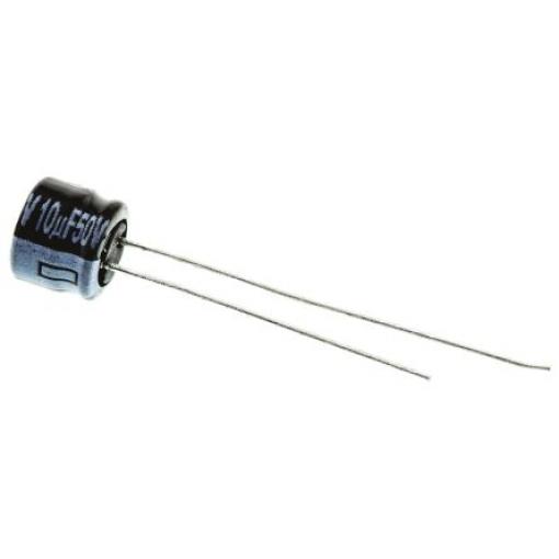 Kondenzátor, řada: KS-A 10 μF ±20 % 50 V dc Radiální vedení ECEA1HKS100, Radiální, Průchozí otvor AEC-Q200 Panasonic