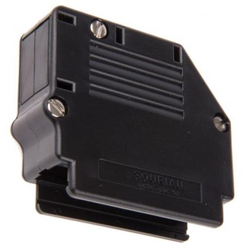 Amphenol Communications Solutions Plášť D-Sub, řada: 863093C, orientace těla: Úhlový, Rovný, počet kontaktů: 50,