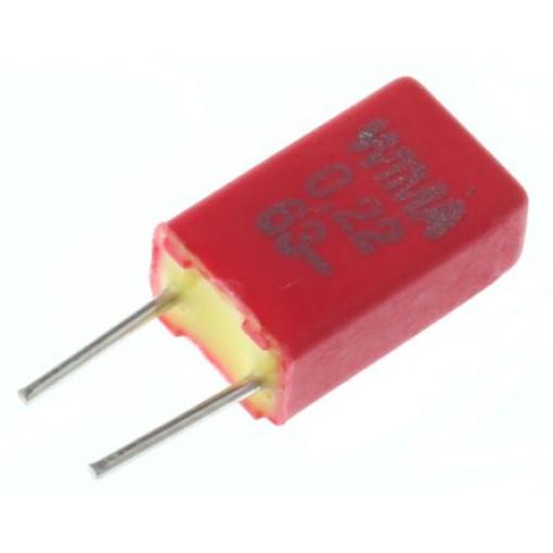 Vrstvové kondenzátory, řada: MKS02, Průchozí otvor 220 nF 40 V ac 63 V dc WIMA 0.4 mm