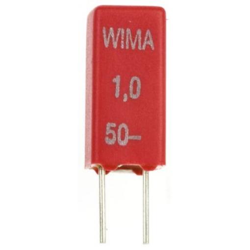 Vrstvové kondenzátory, řada: MKS02, Průchozí otvor 1 μF 30 V ac 50 V dc WIMA 0.4 mm