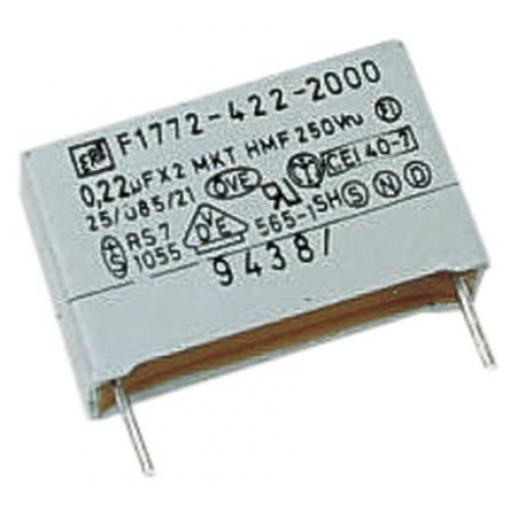 Vrstvové kondenzátory, řada: F1772, Průchozí otvor 150 nF 310 V ac 310 V dc Vishay AEC-Q200 0.8 mm