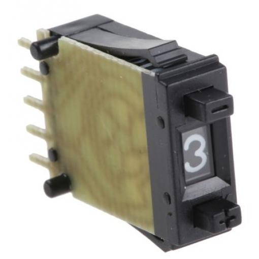 Hartmann Tlačný kolečkový spínač, počet poloh: 10, Pájecí, Panel, kodování: BCD, 40V, 100mA SH6-131-AKK, odečet spínače: