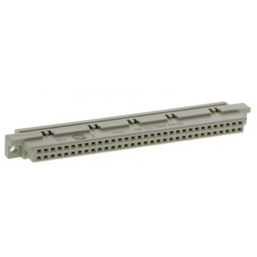 Konektor DIN 41612, Samice, rozteč: 2.54mm, počet kontaktů: 64, počet řad: 2, orientace těla: Pravý úhel třída C2 typ