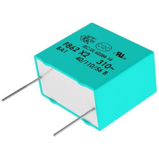 Vrstvové kondenzátory, řada: F862 X2 1.5 μF ±10 % 310 V dc 310 V ac, Průchozí otvor 0.8 mm KEMET AEC-Q200