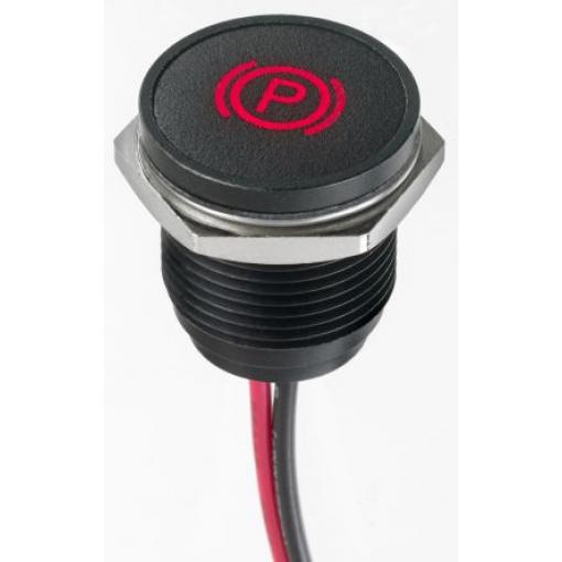Indikátor pro montáž do panelu, řada: Q 16 Červená, typ žárovky: Indikátor LED Olověný drát APEM 24V dc 16 mm, IP67