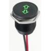 Indikátor pro montáž do panelu, řada: Q 16 Zelená, typ žárovky: Indikátor LED Olověný drát APEM 13.2V dc 16 mm, IP67