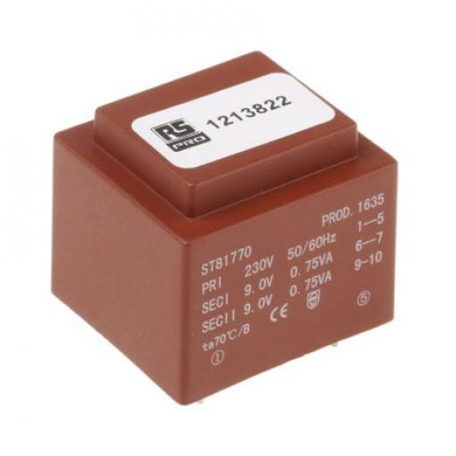 RS PRO, sekundární napětí: 2 x 9 V ac 16 VA