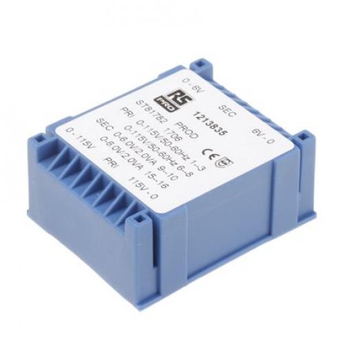 Transformátor PCB, sekundární napětí: 2 x 6V ac Montáž na plošný spoj 4VA