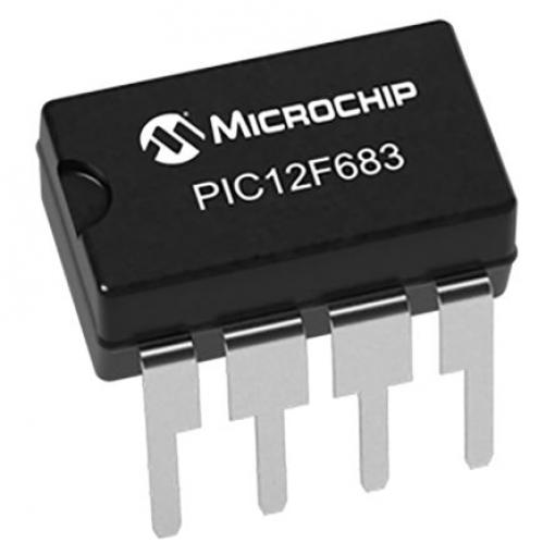 Microchip Mikrokontrolér PIC12F683-I/P 8 bit PIC 32 MHz 3.5kB Blesk 128 bit RAM, počet kolíků: 8 kolíkový, PDIP
