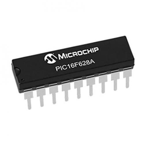 Microchip Mikrokontrolér PIC16F628A-I/P 8 bit PIC 20 MHz 3.5kB Blesk 224 bit RAM, počet kolíků: 18 kolíkový, PDIP
