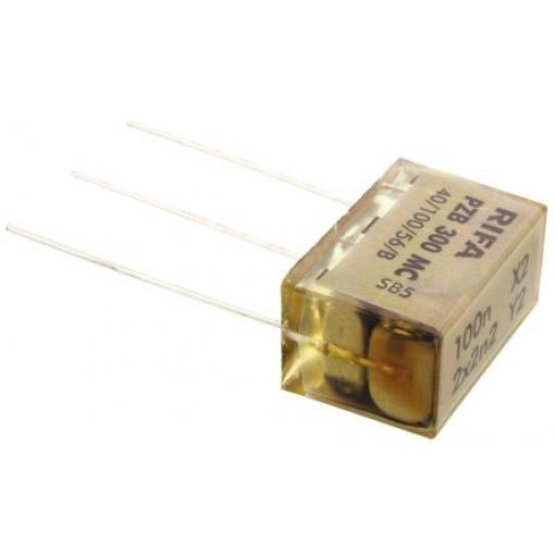 Papírový kondenzátor, řada: PZB300 X2 + 2xY2 100 nF 275 V ac 275 V dc, Průchozí otvor 0.8 mm KEMET