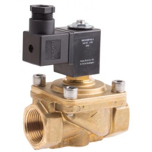 Elektromagnetický ventil 2/2, řada: VZWF G Solenoid, max. průtok: 11 m³/h Festo 24 V dc