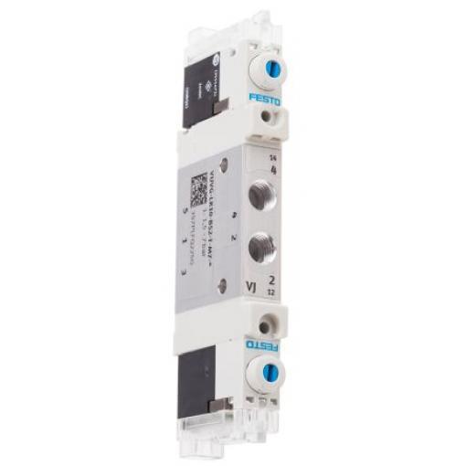 Pneumatický solenoidový ventil 5/2, řada: VUVG Metrické Solenoid, max. průtok: 195 L/min Festo 24 V dc