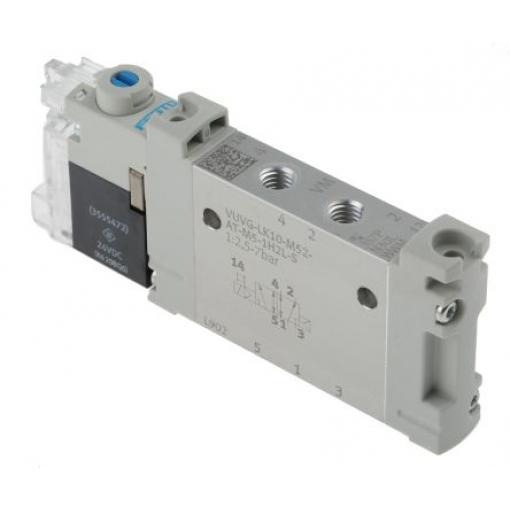 Elektromagnetický ventil 5/2, řada: VUVG Metrické Elektromagnetický/pružina, max. průtok: 195 L/min Festo 24 V dc
