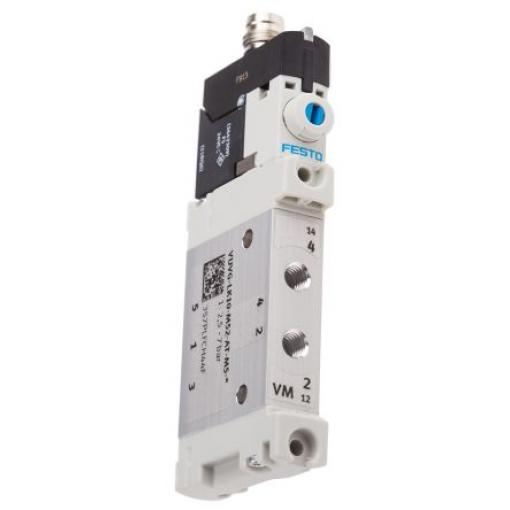 Elektromagnetický ventil 5/2, řada: VUVG Metrické Elektromagnetický/pružina, max. průtok: 180 L/min Festo 24 V dc