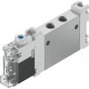 Elektromagnetický ventil 5/2, řada: VUVG Metrické Elektromagnetický/pružina, max. průtok: 340 L/min Festo 24 V dc