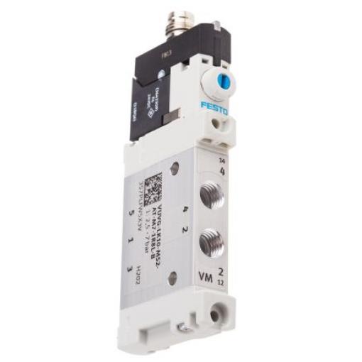 Elektromagnetický ventil 5/2, řada: VUVG Metrické Elektromagnetický/pružina, max. průtok: 180 L/min Festo 24 V dc