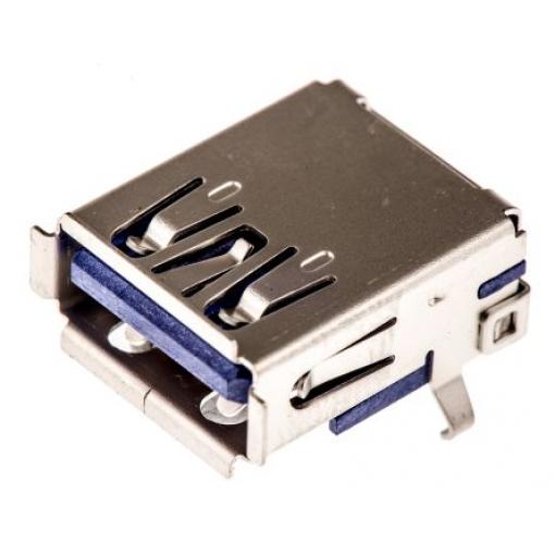 Wurth Elektronik Konektor USB, řada: WR-COM Vnitřní, počet portů: 1portový, orientace těla: Pravý úhel USB typu A, 30 V,