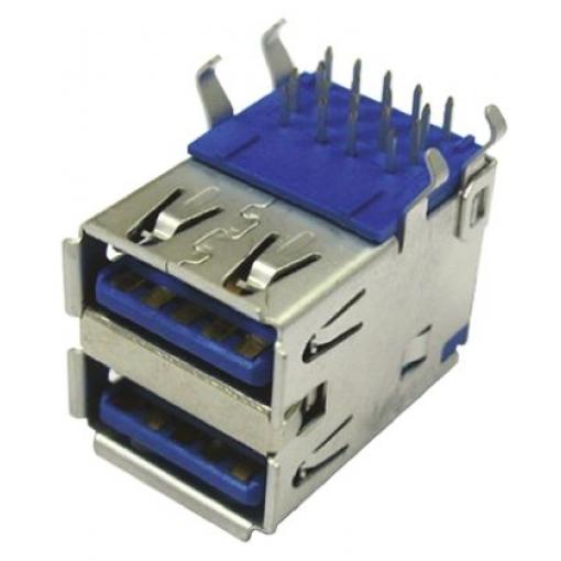 Wurth Elektronik Konektor USB, řada: WR-COM Vnitřní, počet portů: 1portový, orientace těla: Pravý úhel USB typu A, 30 V,