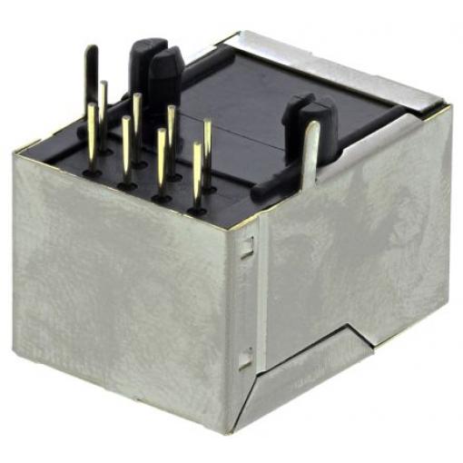 Wurth Elektronik Konektor RJ45, řada: 615008 Vnitřní Cat5, počet cest: 8, Horizontální, Montáž na plošný spoj STP, počet