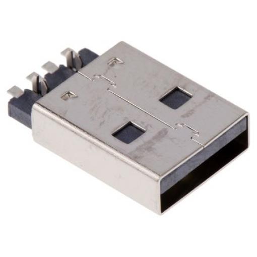 Wurth Elektronik Konektor USB, řada: WR-COM Vnější, počet portů: 1portový, orientace těla: Pravý úhel USB typu A, 30 V,