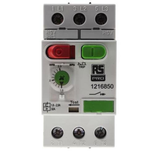 Jistič ochrany motoru, rozsah: MS32 1.6A, 2.5 A 690V 60 °C -25 °C RS PRO