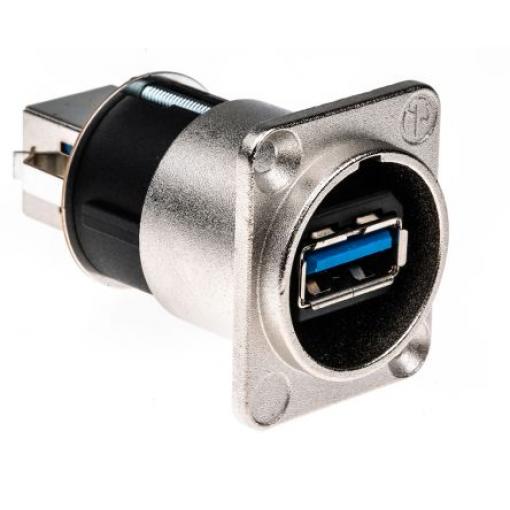 Kryt, řada: NAUSB3, USB 3.Měnič typu konektoru (samec/samice) s nulovým průchodem, pro použití s: Konektory USB 3.0,