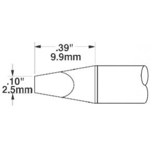 Metcal Pájecí hrot 2.5 mm 9.9 mm 30 ° Sekáč, pro použití s: MFR-H6-SSC, SP-HC1