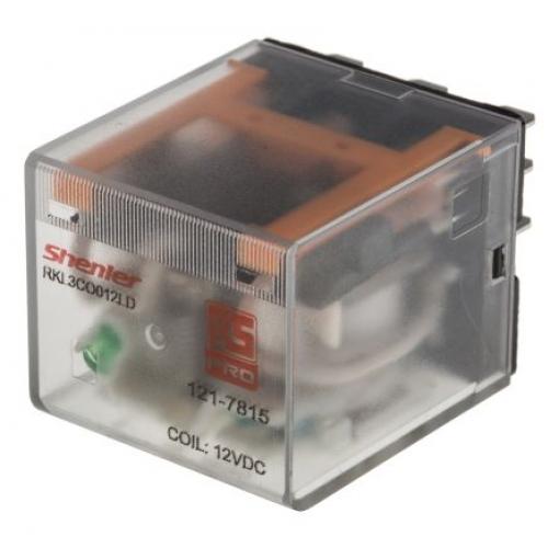 RS PRO Výkonové relé 3PDT 10 A 12 V dc RKL