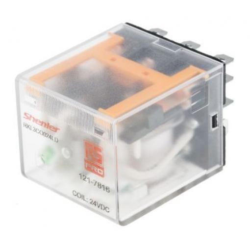 RS PRO Výkonové relé 3PDT 10 A 24 V dc RKL