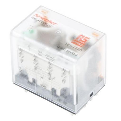 RS PRO Výkonové relé 4PDT 10 A 12 V dc RKL