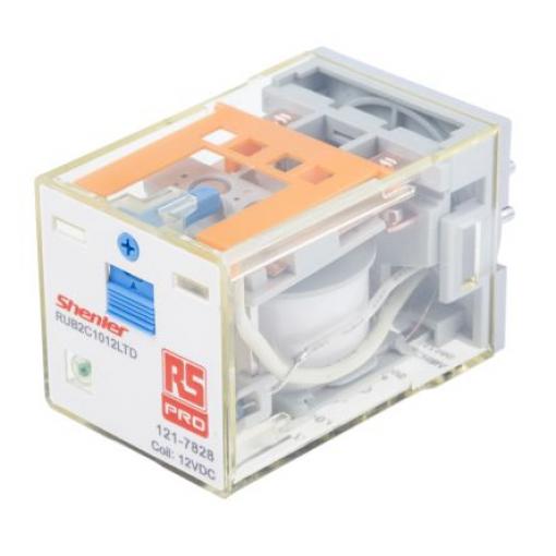 RS PRO Výkonové relé DPDT 10 A 12 V dc RUB