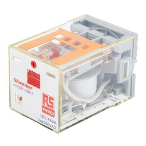RS PRO Výkonové relé DPDT 10 A 240 V ac RUB