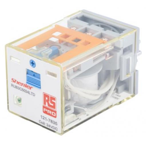 RS PRO Výkonové relé 3PDT 10 A 24 V dc RUB