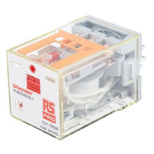 RS PRO Výkonové relé 3PDT 10 A 24 V ac RUB