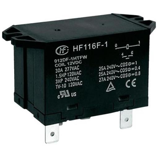 Hongfa Europe GMBH Výkonové relé SPST Montáž na přírubu 30 A 12 V dc HF116F-1